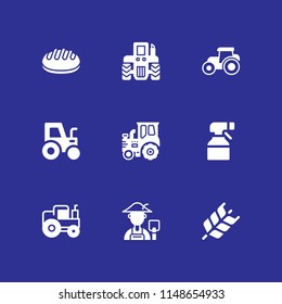 wheat icon. 9 wheat vectors with wheat, bread, tractor and sprayer icons for web and mobile app