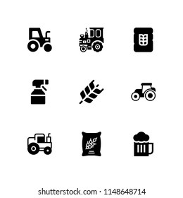 wheat icon. 9 wheat vectors with grain, sprayer, tractor and wheat icons for web and mobile app