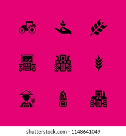 wheat icon. 9 wheat vectors with tractor, hand holding a stalk, burrito and wheat icons for web and mobile app