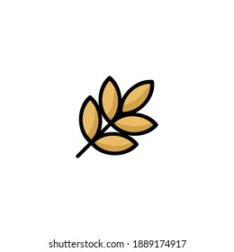 Wheat icon. Bakery icon. Simple, outline, black, flat, color.