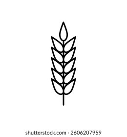 Wheat icon Black line, vector simple illustration for web and app..eps
