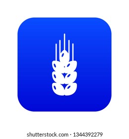 Wheat icon blue vector isolated on white background