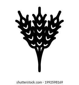 Weizensymbol. Feines Rahmendesign mit bearbeitbarer Hubbreite. Vektorgrafik.