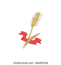 Wheat icon in cartoon style isolated on white background. Plants symbol