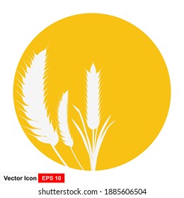 Wheat icon in circle on white background