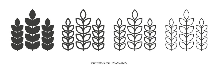 Wheat icon collection for website design, app, UI design.