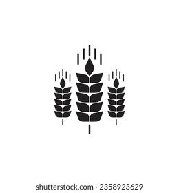 wheat icon design black for multiple use