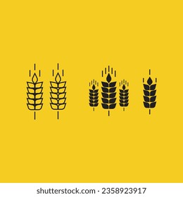 diseño de icono de trigo negro para uso múltiple