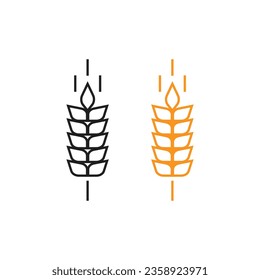 wheat icon design black for multiple use