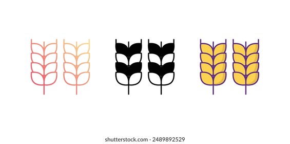 Wheat icon design with white background stock illustration