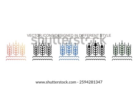 Wheat icon design with white background stock illustration