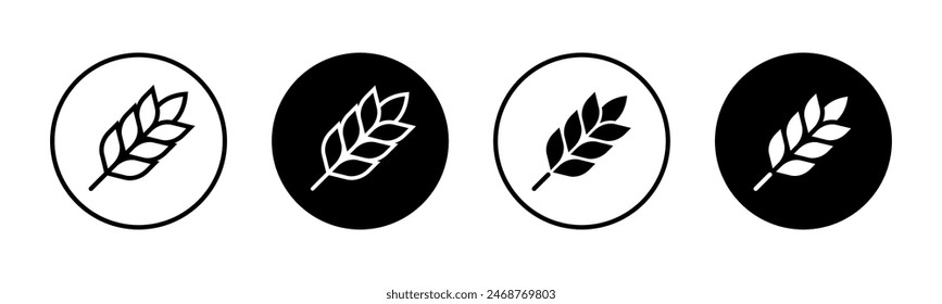 Wheat icon. Durum wheat pasta label. Bakery logo. Healthy nourishment illustration isolated. Cereal pictogram. Gluten sign.