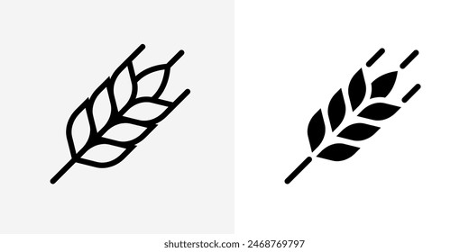 Weizen-Symbol. Symbol für Hartweizen. Bäckerei-Logo. Gesunde Ernährung Illustration isoliert. Gluten-Piktogramm. Müslischild.