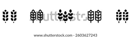 Wheat icon. Wheat ears icon set. Wheat logo. Grain spikes set icons.Grain icon. Agriculture symbol. Vector Illustration. EPS 10