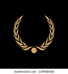 wheat icon elegance luxury gold on black color vector HD