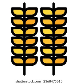 Wheat icon in filled line style. Vector illustration, suitable for logo, web, graphic design, illustration, sticker, books, etc