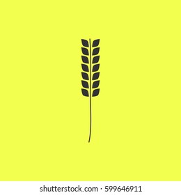 Wheat icon flat. Black pictogram on white background. Vector illustration symbol and bonus button