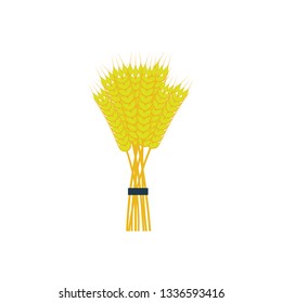 Wheat icon. Flat color design. Vector illustration.