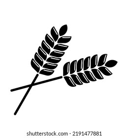 Icono de trigo. Ilustración de diseño plano en blanco y negro.