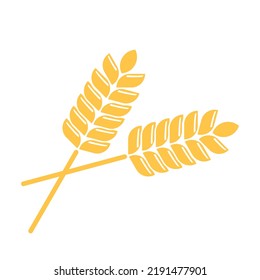 Wheat icon. Flat design illustration.