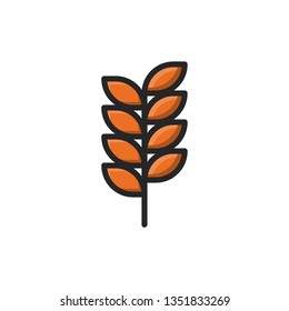 wheat icon flat glyph icon outline
