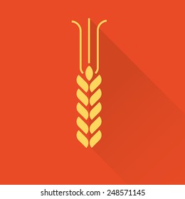 wheat icon flat style