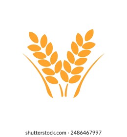 Wheat icon with flat style. Simple wheat vector 