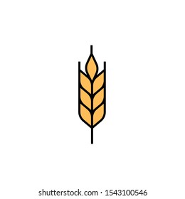 Wheat icon. Flat vector icon illustration. Simple colorful symbol of wheat on white background