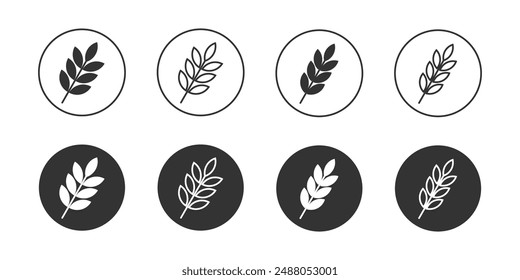 Wheat icon. Gluten free icon, wheat leaf, Agriculture line and flat icons set, editable stroke isolated on white, linear vector outline illustration, symbol logo design style, flour oat, dietary grain