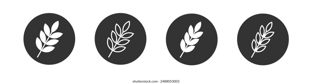 Wheat icon. Gluten free icon, wheat leaf, Agriculture line and flat icons set, editable stroke isolated on white, linear vector outline illustration, symbol logo design style, flour oat, dietary grain