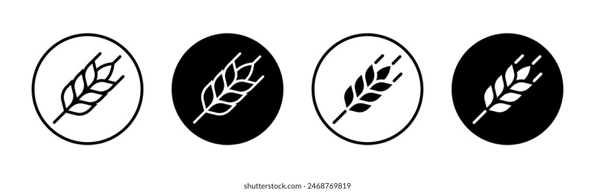 Icono de trigo. Símbolo del gluten. Logotipo de panadería. Ilustración aislada de nutrición natural, orgánica y saludable. Pictograma de cereal. Señal de pan.