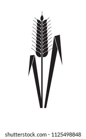 Wheat. Wheat icon. Grain culture. Symbol, sign design. White backround. EPS 10