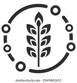 Icono de trigo, símbolo de grano, Ilustración vectorial plana sobre fondo blanco 
