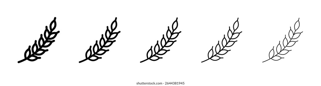 Wheat icon graphic set. trendy stroke line style