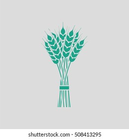 Wheat icon. Gray background with green. Vector illustration.
