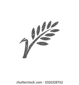 Wheat icon in grunge texture. Vintage style vector illustration.
