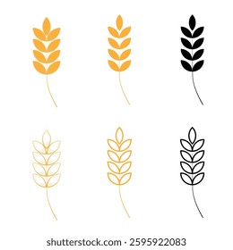 Wheat icon images on pack. Vector illustration.