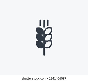 Wheat icon isolated on clean background. Wheat icon concept drawing icon in modern style. Vector illustration for your web mobile logo app UI design.