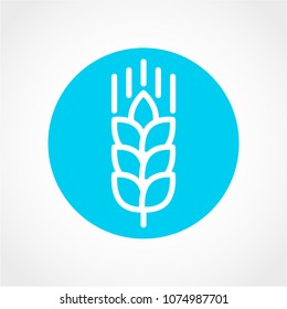 Wheat Icon Isolated on White Background