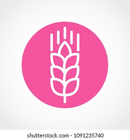 Wheat Icon Isolated on White Background
