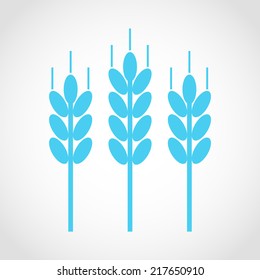 Wheat Icon Isolated on White Background
