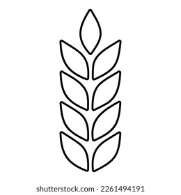 wheat icon isolated on white background, vector illustration.