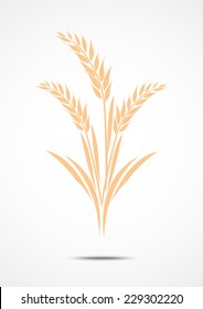 Weizensymbol einzeln auf Weiß 