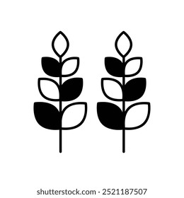 Wheat icon isolated on a white background. Vector illustration.