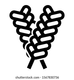 wheat icon isolated sign symbol vector illustration - high quality black style vector icons
