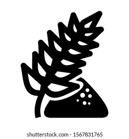 wheat icon isolated sign symbol vector illustration - high quality black style vector icons
