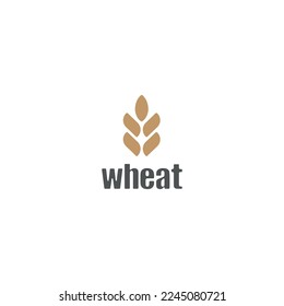 Wheat icon and wheat lettering. Wheat and agriculture related logo.