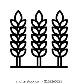 Wheat Icon. Line Art Style Design Isolated On White Background