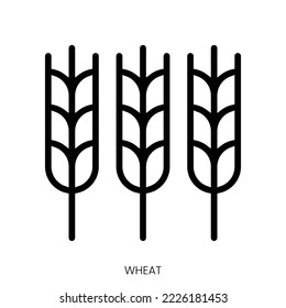 wheat icon. Line Art Style Design Isolated On White Background