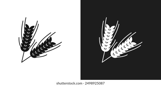 Wheat icon line art vector